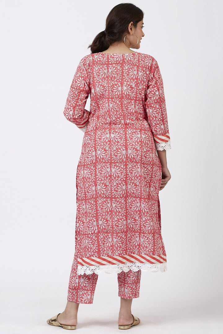 anokherang Kurtis Raspberry Pink Floral Printed Kurti