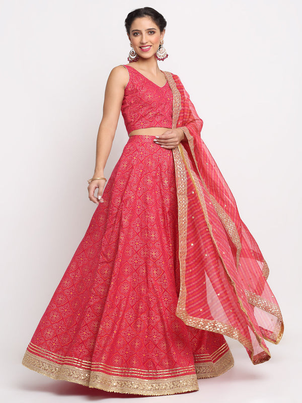 anokherang Lehenga Beautiful Pink Cotton Lehenga Choli