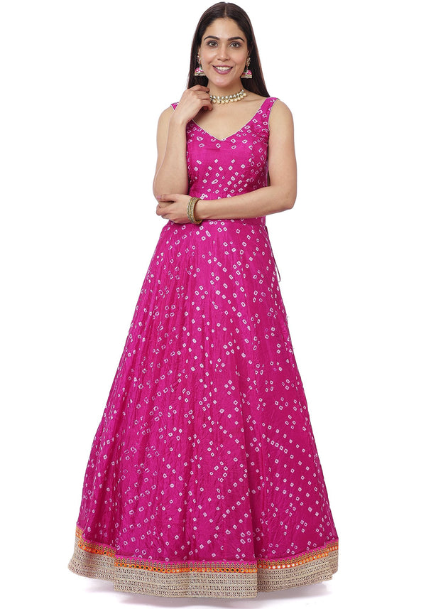 anokherang Lehenga Pink Bandhni Lehenga Choli