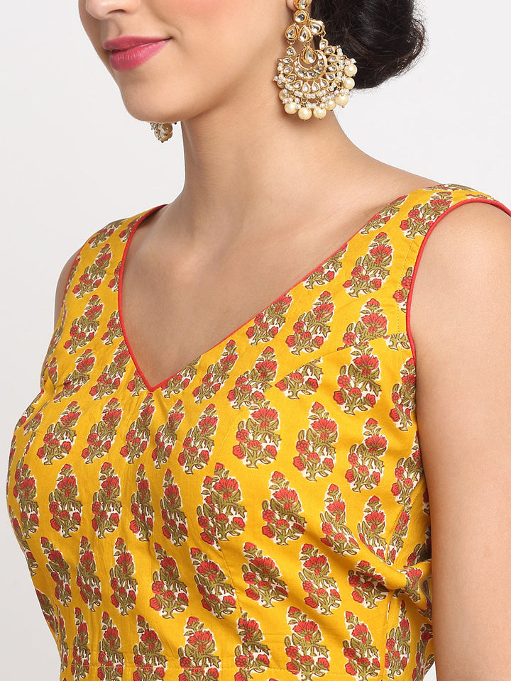anokherang Lehenga Sunshine Yellow Designer Cotton Lehenga Choli