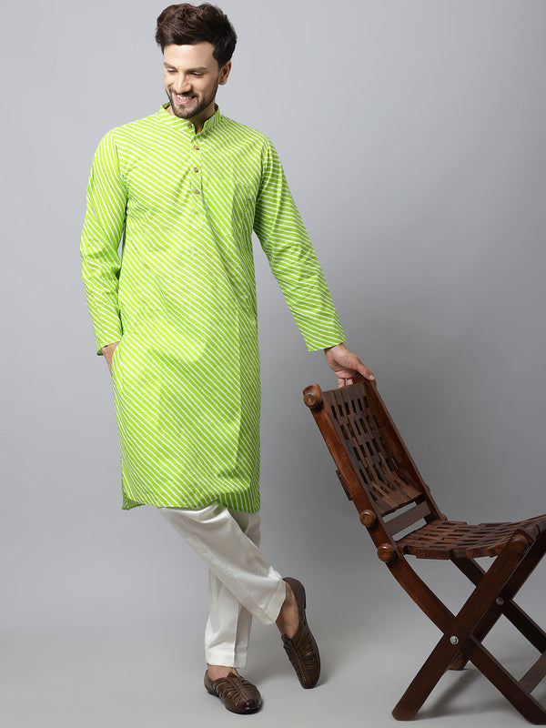 anokherang LKurtas Green Leheriya Men Kurta