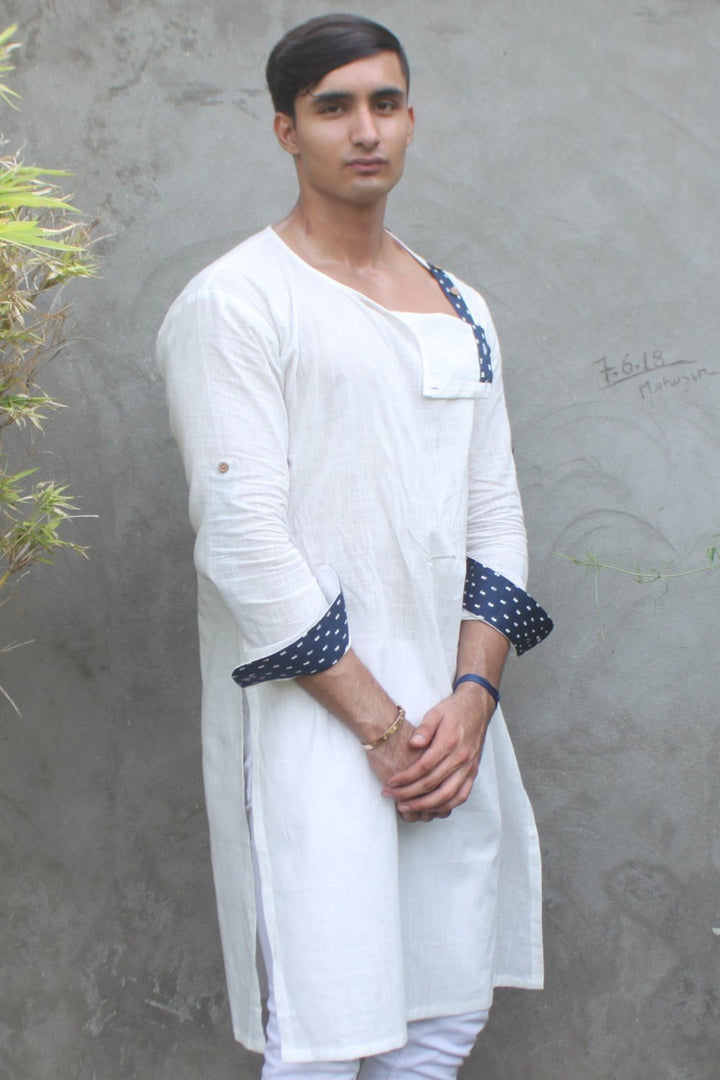 anokherang LKurtas White Straight Knee Length Kurta