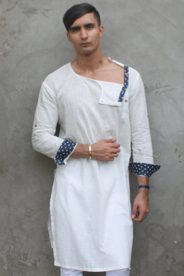anokherang LKurtas White Straight Knee Length Kurta