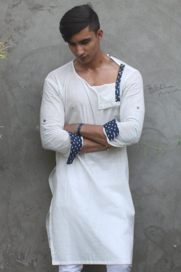 anokherang LKurtas White Straight Knee Length Kurta