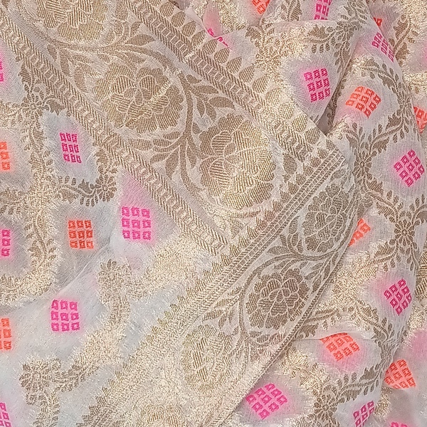 anokherang Men Stoles Incredible Natural White Banarsi Men's Stole