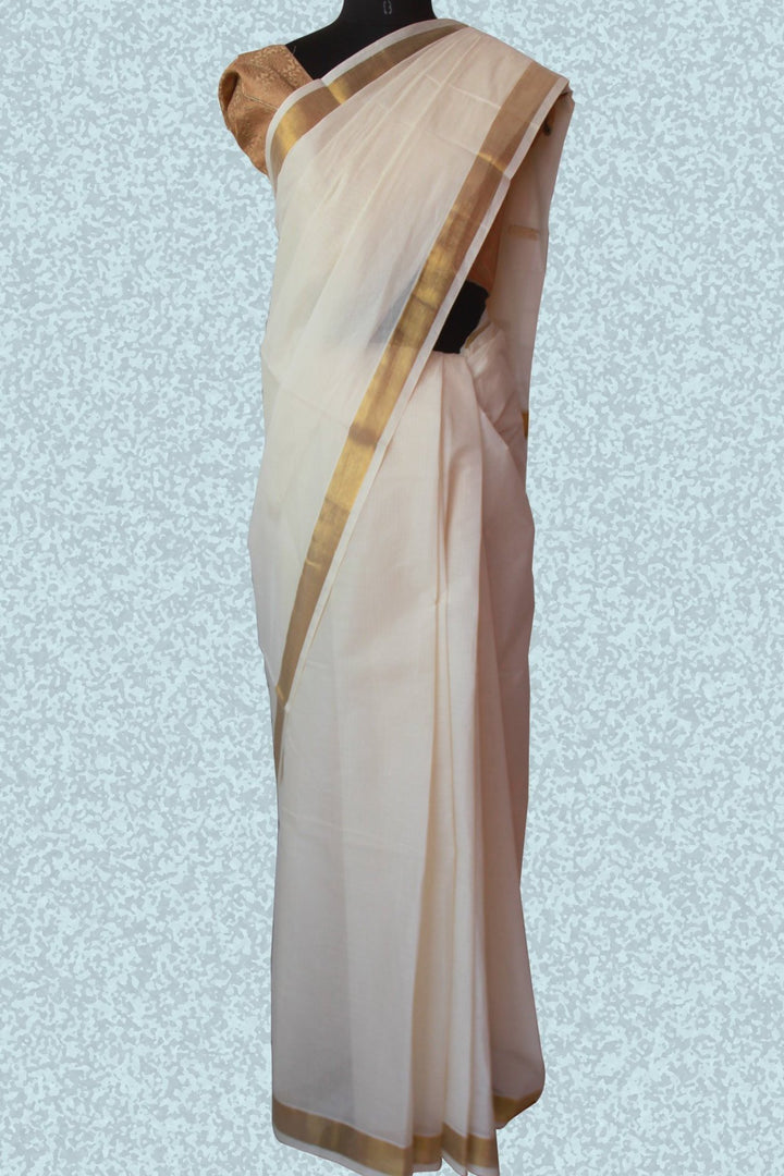 anokherang Sarees Elegant Gold White Saree