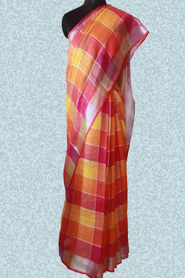 anokherang Sarees Multicoloured checkered saree