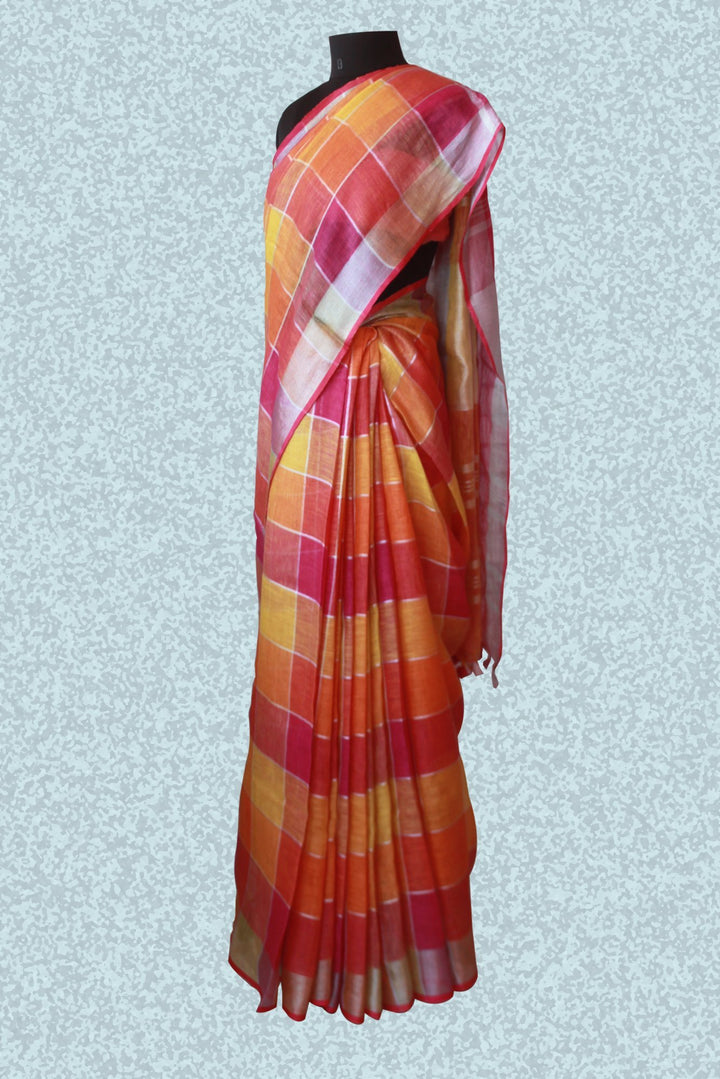 anokherang Sarees Multicoloured checkered saree