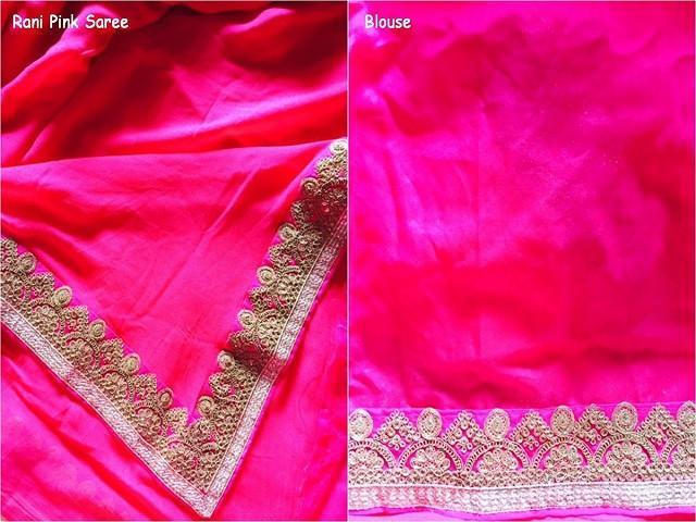anokherang Sarees Rani Pink Semi Chiffon Saree