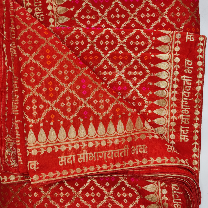 anokherang Sarees Red Flame Banarasi Saubhagyavati Silk Saree