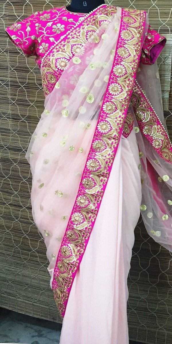 anokherang Sarees Rose Pink Saree