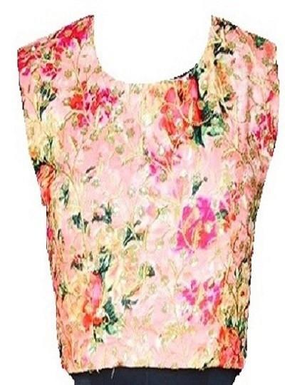 anokherang Short Top Flower Sequence Crop Top Pink