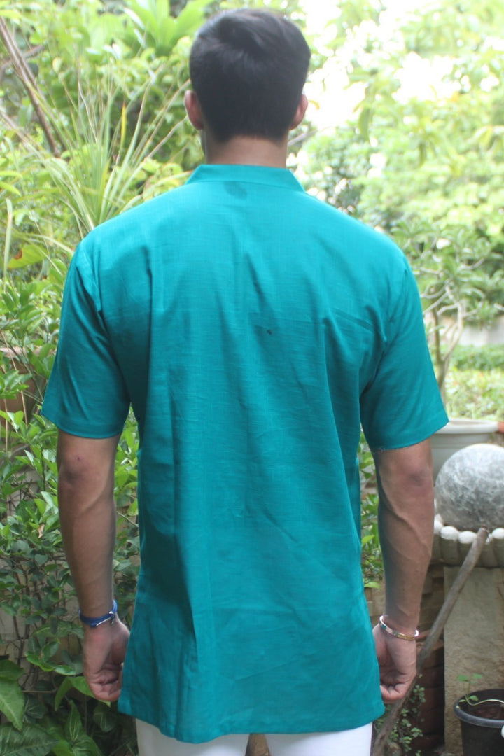 anokherang SKurtas Green Straight Short Kurta