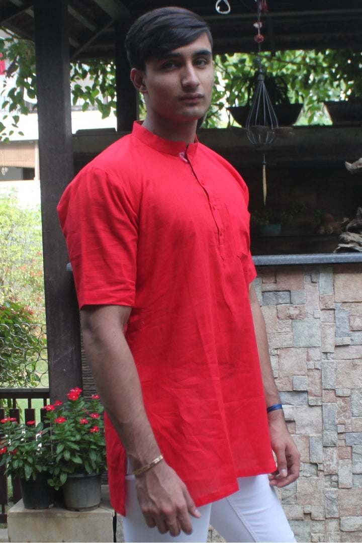 anokherang SKurtas Red Straight Short Kurta