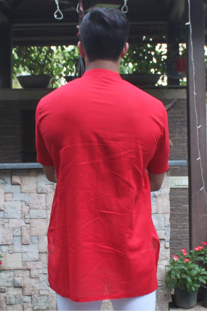 anokherang SKurtas Red Straight Short Kurta