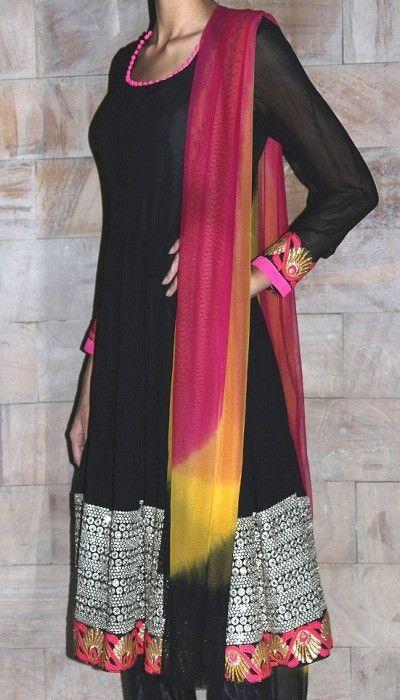 anokherang Suits Dancing Queen Georgette Suit with Churidaar and Net Dupatta